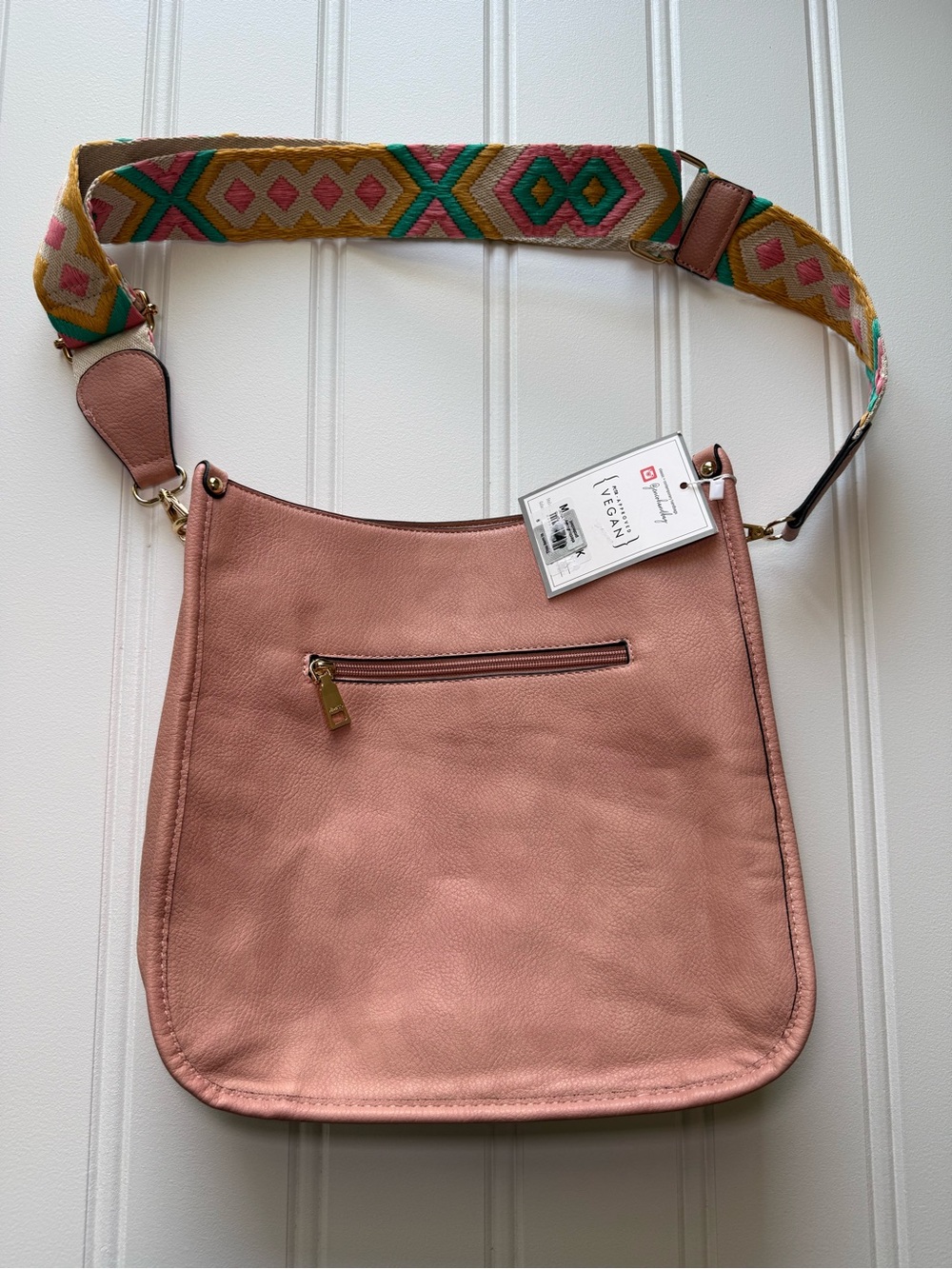Jen & Co Vegan Leather Crossbody Bag Poise  Removable Strap PETA Approved NEW